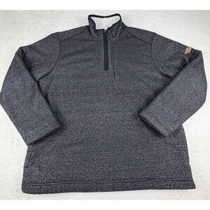 Orvis Quarter-Zip Sweater Mens L Gray Sherpa Fleece Lined Long Sleeve